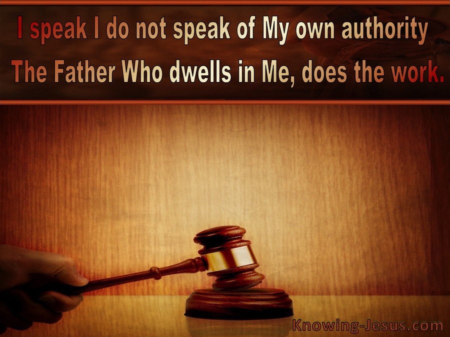 John 14:10 I Speak Not On My Own Authority (brown)